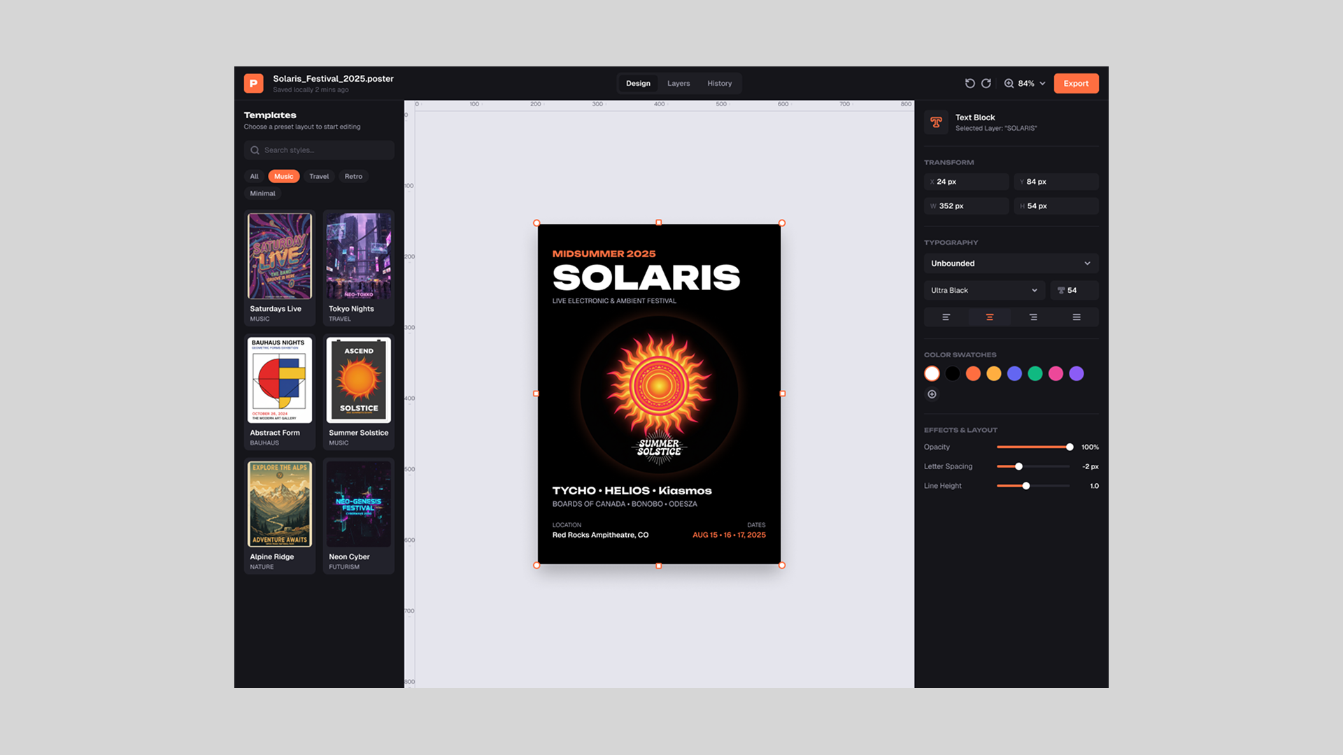 Poster Canvas Vector Editor