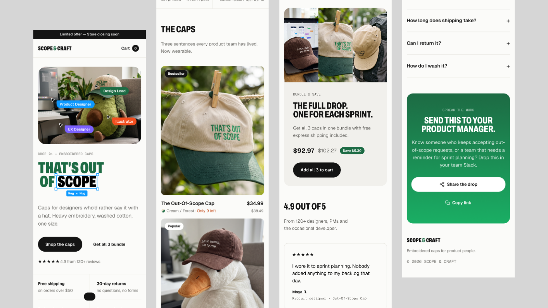 Scope & Craft Mobile Responsive Layout